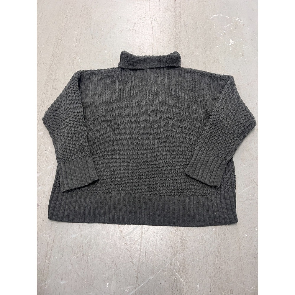 Aerie Turtleneck Sweater Women's Gray Knit Relaxed Oversized Boxy Classic - XS